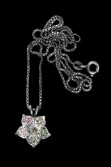 Fototapeta premium Silver necklace isolated
