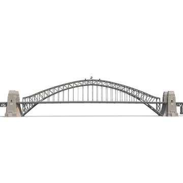 Fototapeta Sydney Harbour Bridge on white. Side view. 3D illustration