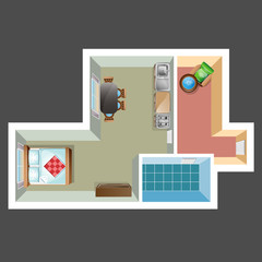 Apartment floor plan.