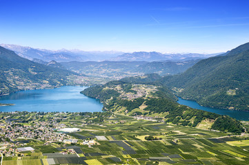 Il lago di Caldonazzo e il lago di Levico in Trentino