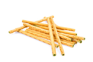 biscuit stick, sweet dessert isolated on white background
