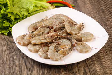 Raw king prawn