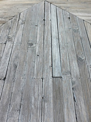 perspective of old wood pathway.