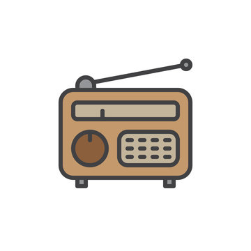 recommend clip art: Old radio filled outline icon, line vector sign, linear colorful pictogram isolated on white. Symbol, logo illustration. Pixel perfect vector graphics