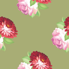 Seamless rose pattern. Vector illustration