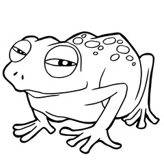 cartoon cute frog coloring page vector illustration
