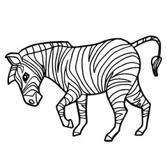 cartoon cute zebra coloring page vector illustration
