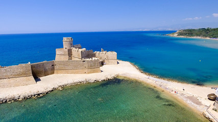 Aerial view of Fortezza Aragonese, Calabria, Italy