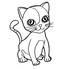 cartoon cute cat coloring page vector illustration
