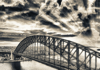 Sydney Harbour - Areal sunset view