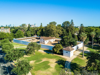 Aerial view of Sutter's Fort in Sacramento