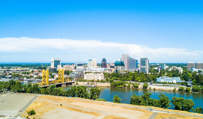 Aerial view of downtown Sacramento - obrazy, fototapety, plakaty