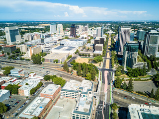 Aerial view of downtown Sacramento