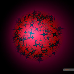 Abstract barbed form with spines. Isolated object. Geometric vector illustration on white background