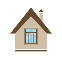 illustration of brown house isolated on white