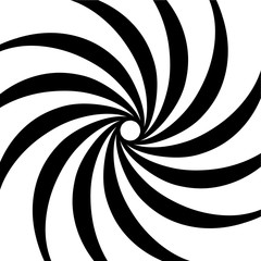 Original hypnotic spiral in the square. Decorative design background for vector background. Black and white