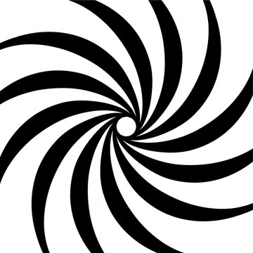 Original hypnotic spiral in the square. Decorative design background for vector background. Black and white © Neoievgen
