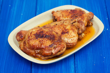 grilled chicken on white dish