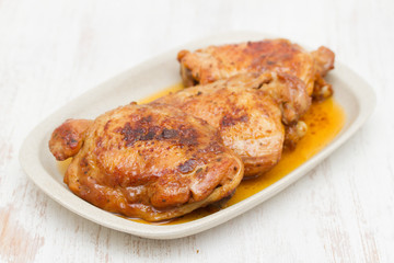 grilled chicken on white dish