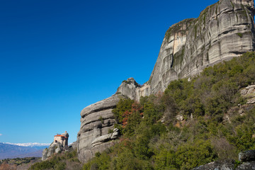 landscape with monasteries of Meteora, Greece