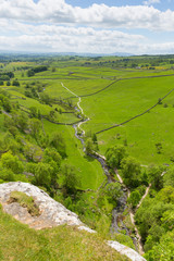Yorkshire Dales view from Malham Cove UK