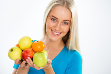 Fototapeta na wymiar Woman with fruit