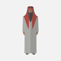 arabic man, flat icon.