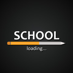 School loading bar with pencil  - funny school pencil inscription template background