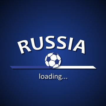Russia soccer loading bar - football inscription background for the World Championship and local premier league