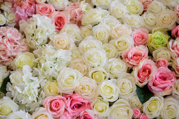 The background of  fabric roses.