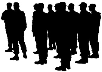 People of special police force on white background