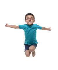 Happy Child Jumping in The Air