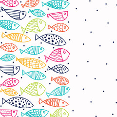 Cute postcard with fish and dots.