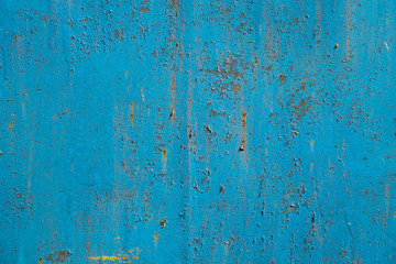 Blue rusty metal texture. Grunge abstract background