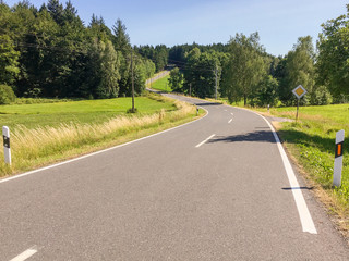 German Priority Road Sign in yellow and white