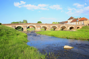 Fototapeta na wymiar The River Le Serein in Guillon, Burgundy, France