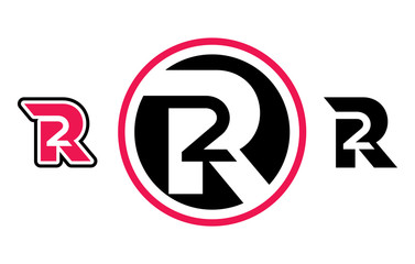 R2 r 2 two letter number combination. Company logo vector icon