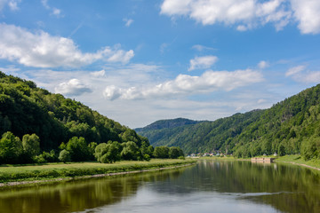 Naklejka na ściany i meble Elbe River in the Bohemian Switzerland National Park, Czech Republic