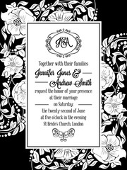 Elegant floral swirls, lacy pattern ornate frame