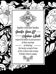 Elegant floral swirls, lacy pattern ornate frame