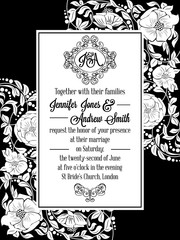 Elegant floral swirls, lacy pattern ornate frame