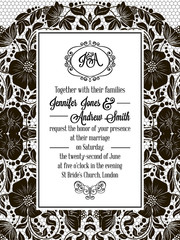 Elegant floral swirls, lacy pattern ornate frame
