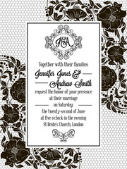 Elegant floral swirls, lacy pattern ornate frame