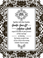 Elegant floral swirls, lacy pattern ornate frame