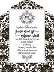 Elegant floral swirls, lacy pattern ornate frame