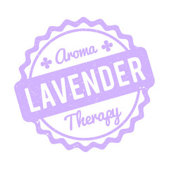 Lavender rubber stamp lilac on a white background.