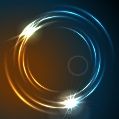 Shiny glowing neon circle swirl abstract background