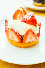 Sweet dessert with strawberry tart