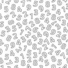 Seamless pattern from the hand drawn numerals
