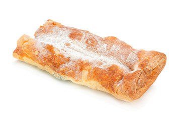 Baked roll bun on white